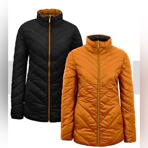 Women's double-sided black and yellow jacket, size Medium long sleeve Zipper